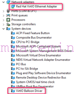 Device manager in Windows 2016